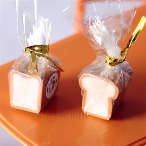 Sale 1pcs Dollhouse Mini Creative Bagged Sliced Toast Model For OB11 Food Play Simulation Food Dessert Dollhouse Accessories