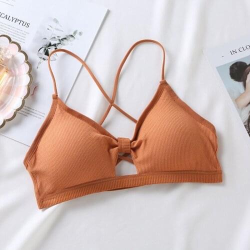 Hot Women Cropped Padded Bra Removable Chest Pad Tube Tops Sweet Bow Tanks Top For Grils