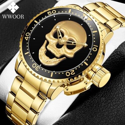 Relogio Masculino WWOOR Fashion Casual Waterproof Mens Watches 2021 Top Brand Luxury Quartz Stainless Steel Wrist Watch For Men