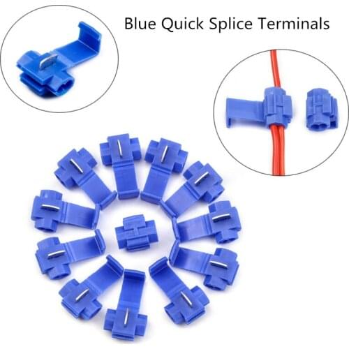 50Pcs Cable Crimp Connectors Set Quick Splice Snap Lock Blue Electrical Wire Terminals Kit 0.75-2.25 mm2 16-14AWG