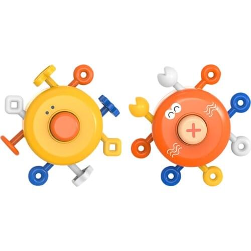 Infant Finger Push Toy Safe Tactile Sensation Bathing Toy Baby Hands Grasping Sensory Toys Finger Push Music Noise Generator Toy