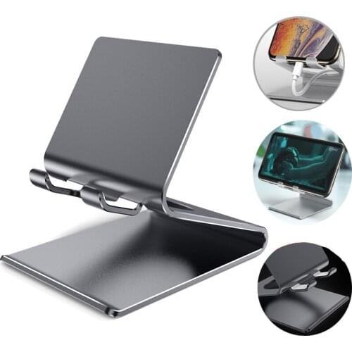 Aluminum Tablet Phone Stand Holder Desktop Lazy Moblie Phone Stand for iPad 3-9.7 inch Smartphone Support Mount for TV Live Rack