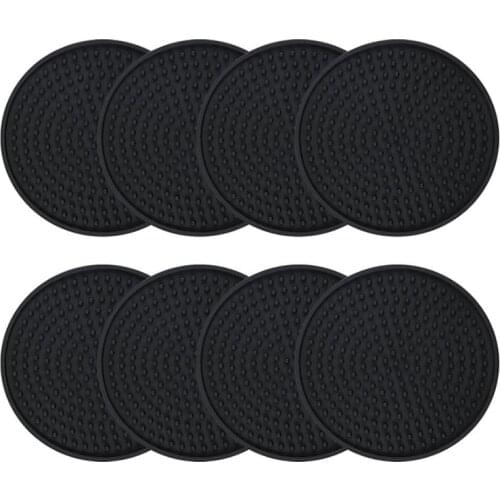 8Pcs Coasters for Drink,Non-Stick Coated,Coasters for Coffee Table,Heat-Resistant,Coasters with Deep Groove,Fit All Cups