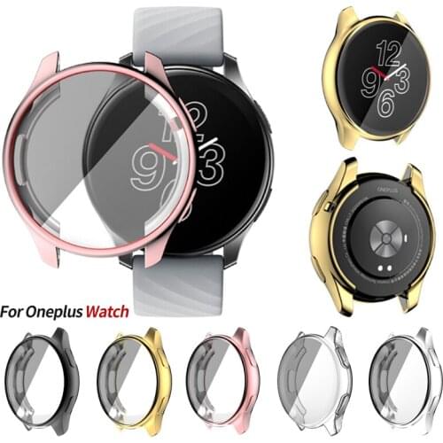 Clear Screen Protector Case Frame for Oneplus Watch TPU Plating All-Around Cover One Plus Protection Cases Shell Accessories