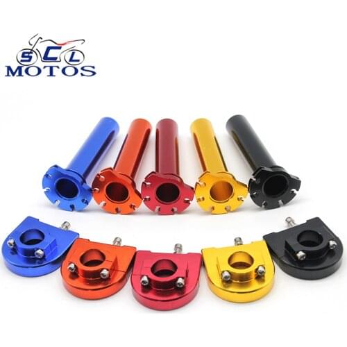 Sclmotos -22mm 7/8" CNC Aluminum Motorcycle Accelerator Throttle Twist Grips Handlebars Grips Motor Moped Scooter Dirt Bike