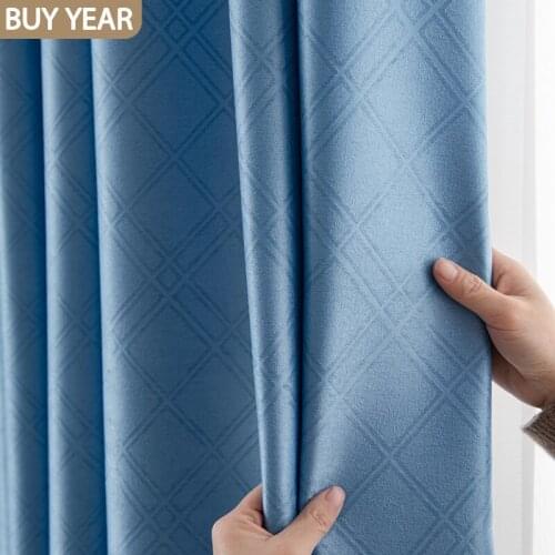2021New Modern Curtains for Living Dining Room Bedroom Minimalist Atmosphere Solid Color Study Balcony Blackout Curtains Custom
