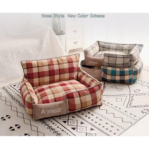 SHUANGMAO Dog Bed Warm Soft Pet Bed for Small Medium Large Dogs Washable Puppy Sofa Cat House Pet Sofa Mat Dog Sleeping Products