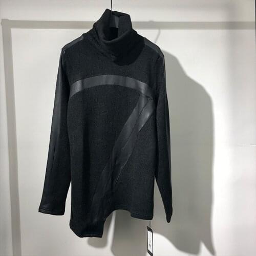 Owen seak Men Hoodies Knitted Sweater High Street Mens Clothing Spring Men Solid Black Hoodies Sweater