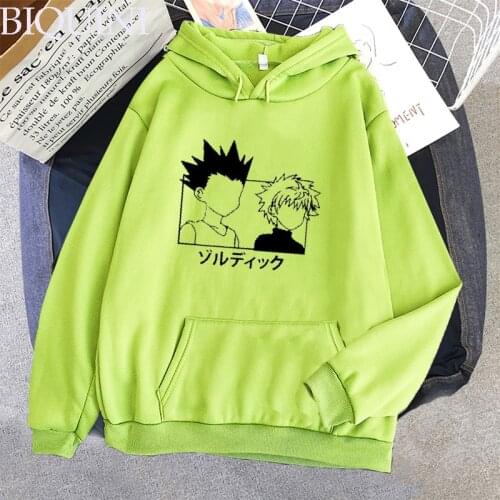 Anime Manga Sweatshirt Kawaii Hoodie Sweatshirt Killua Zoldyck White Hoodies Winter Tops Clothes Hoodie Blue