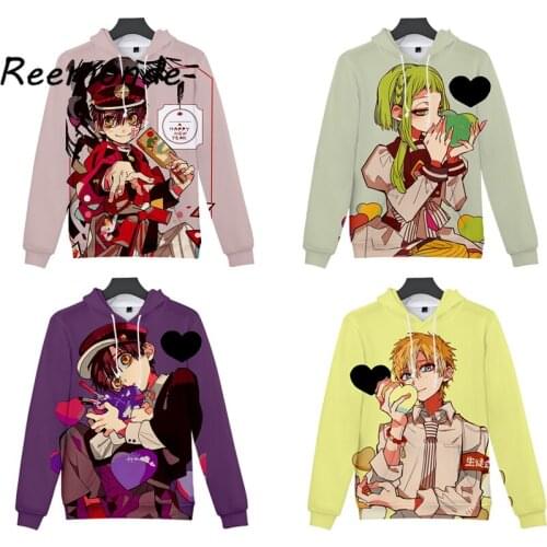 Anime Toilet-Bound Hanako-kun Hoodie Sweatshirt Mens 3D Print Nene Yashiro Jibaku Shounen cosplay Hooded Hoody Pullover Tops