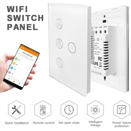 WiFi Smart Ceiling Fan Switch Smart Eletronical Lamp Switch Wall Touch Light Controller For Alexa For Google Home Accessories