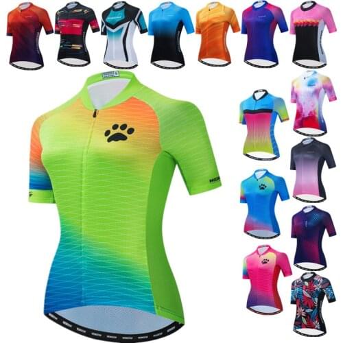 Weimostar Green Cycling Jersey Women Cat paw Bicycle Shirt Summer Mountain Bike Jersey Tops Road Cycling Jacket Maillot Ciclismo