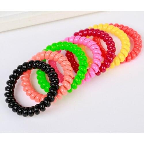 1pcs Candy-Colored Scrunchie Elastic Ring Elastic Hair Band Telephone Wire Gum For Hair Accessories Women Hair Tie Hair Rope