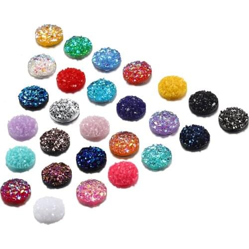 30Pcs Mix Colors 10mm Mermaid Fish Flat Rhinestone Round Cabochons For DIY Jewelry Pendant Making Accessories Supplies Craft