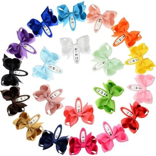 50pcs 7cm Alice flowers Colored Bow BB Clips Girls' Cloth Wrapped Hairpins Kids Hair accessories