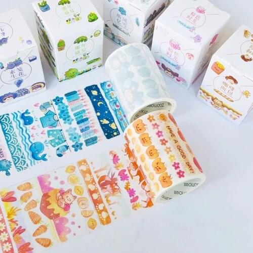 6.5CM Wide Cute Panda Penguin Butterfly Starry Kawaii Animals Washi Paper Korean Stickers Decoration Tape