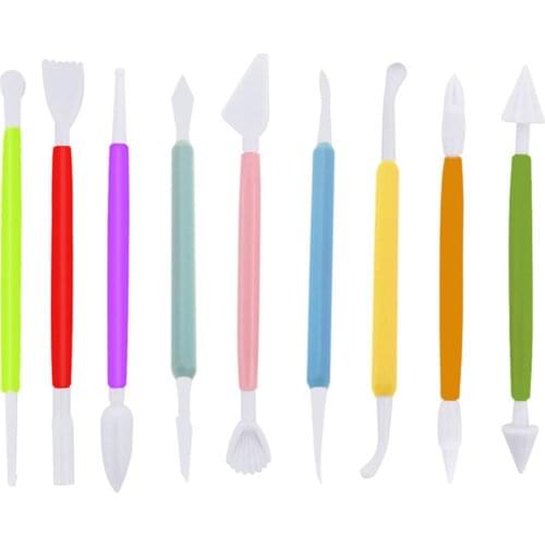 9PCS Baking Pattern Carving Pen Tool Colorful Multi-functional Sugar Carving Decorating Tool Kit Cake Supplies For Kichen LBS