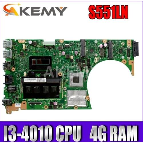 Akemy For ASUS S551LN Laotop Mainboard S551 S551L S551LB S551LN R553L Motherboard with GT840/V2G I3-4010 CPU 4G RAM