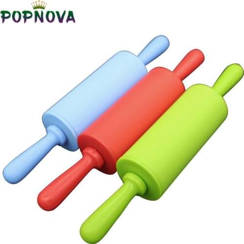 Non-stick Silicone Rolling Pin Plastic Handle Pastry Baking Tools Dough Dumpling Roller Pastry Tool