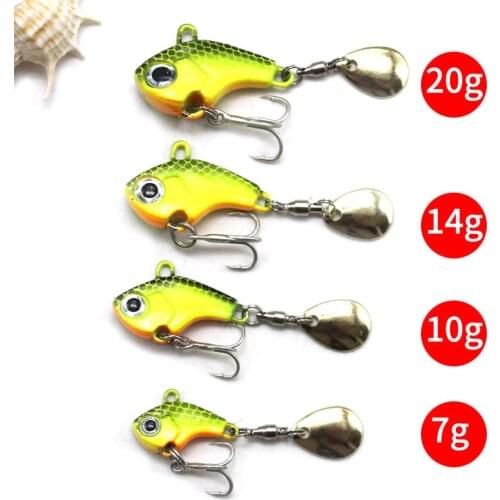 1Pcs Rotating Metal VIB vibration Bait Spinner Spoon Fishing Lures 7g 10g 14g 20g Jigs Trout Winter Fishing Hard Baits Tackle