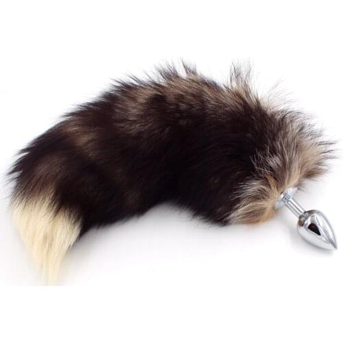 Big Fox tails With metal anal plug Sex toys Butt plug adult games Sex Role play toys Real tail Drop shipping
