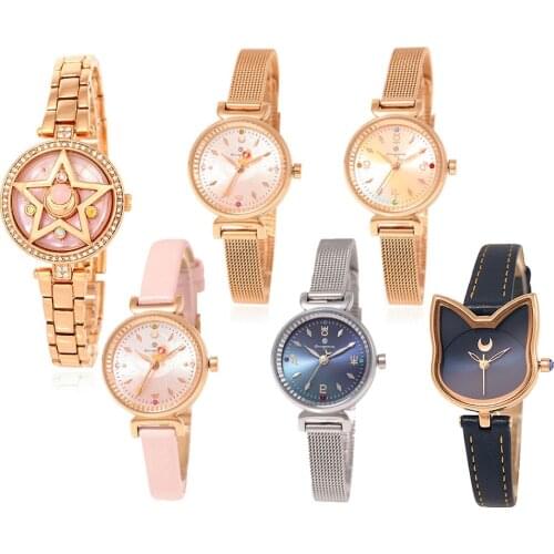 Sailor moon Crystal Stars Spiral Heart Inner outer senshi Wrist Watch bracelet jewelry stainless steel watch with gift box