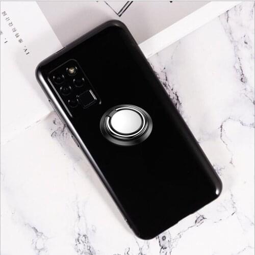 For Oukitel C21 Case Cover Finger Ring Slim Skin Coque For Oukitel C21Pro Case Metal Car Magnetic Holder Cover