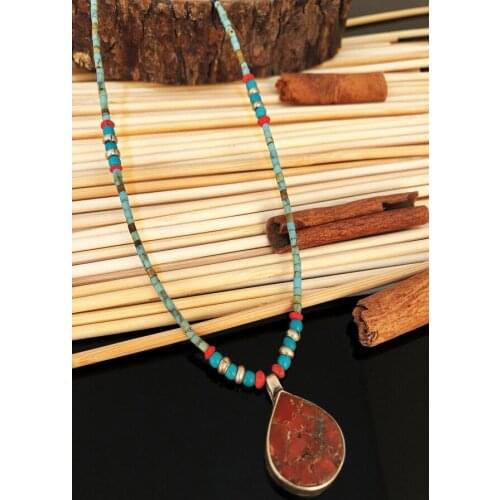 Dr Stone Natural Stone handmade turquoise Stone nepal womens Necklace KTDR5 439746408