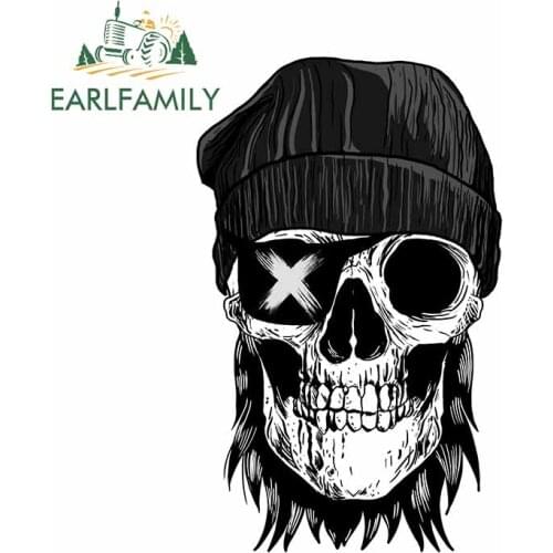 EARLFAMILY 13cm x 1cm for Lion and Skull Motorcycle Car Sticker Cartoon Windows Decal Occlusion Scratch Personality Decoration