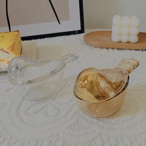 European Glass Storage Jars Creativity Little Bird Decorative Jewelry Organizer Living Room Desktop Candy Jar Home Decoration