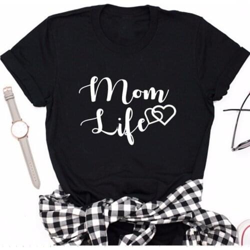 Mom Life Heart T Shirt Women Summer Casual Mama Bear Hipster Mom T-Shirt Haajuku Camiseta Mujer Tops Tee