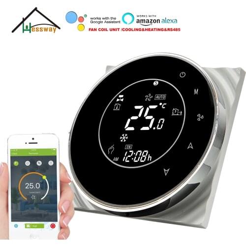 HESSWAY 4p&2p cooling&heating rs485 modbus rtu WIFI THERMOSTAT for hvac system programable thermostatic valve