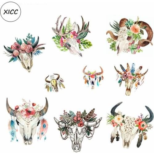Customized Cattle Cow Badge Heat Transfer Printing Iron On Vinyl Patches Sheep Clothes West Coast Stickers Hand DIY Appliques