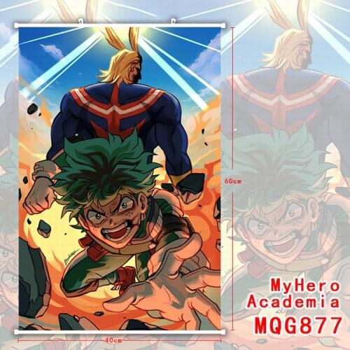 My Hero Academia Boku no Hero Academia Scroll Paintings Wall Picture Plastic Hanging Fabric Sticker Poster 60X40CM