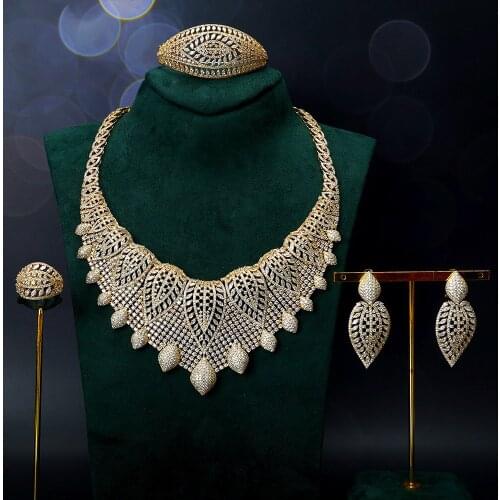 TIRIM Luxury Elegant Bridal Necklace Set for Women Cubic Zirconia Wedding Jewelry Sets African Brides Accessories Jewelry Women