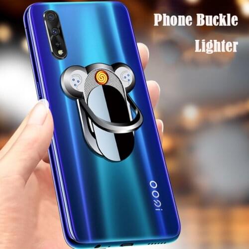 Creative Electric Lighter Phone Holder USB Rechargeable Flameless Windproof Lighters Dropship Suppliers Gadgets For Men