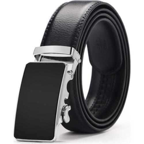 LannyQveen PU Leather Belt Male Automatic Buckle Belts For Men Ratchet Belt 110-170CM Big Size Free Shipping