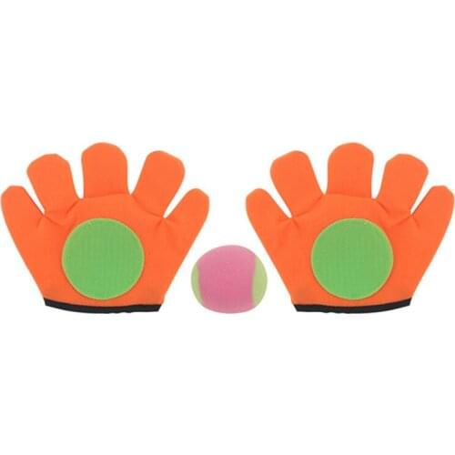 Small/large Gloves Sticky Ball Outdoor Sports Game Throw Catch Balls Toy Gloves Set Sticky Mitts Kids Playing