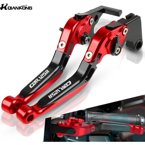Motorcycle Brake Levers With CBR125R LOGO 2005 CNC Aliuminum Adjustable Brake Clutch Lever Handlebar For Honda CBR 125R 2005