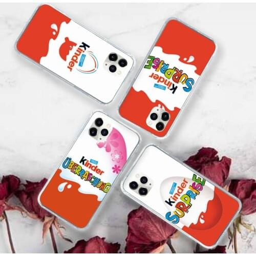 New Trolly egg KINDER JOY Surprise Phone Case Transparent for iPhone 11 12 mini pro XS MAX 8 7 6 6S Plus X 5S SE 2020 XR