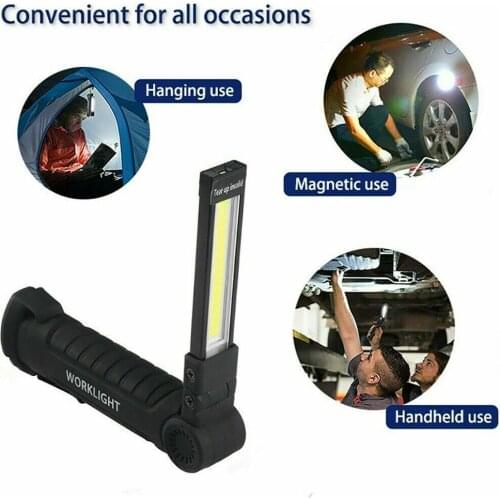 Rechargeable LED Work Light Magnetic Base Ultra Bright Using,Outdoor Lamp Flashlight Inspection Home Repair, COB Camping Fo N4I1