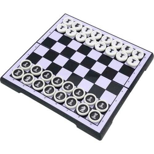 Hot Creative Mini Portable Magnetic HIPS Plastic Chess Set Circular Pieces For Friends&Childrens Entertainment Gift Board Games