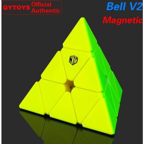 QiYi 3x3x3 Magnetic Bell V2 Pyramid Magic Cube MoFangGe XMD Magnet 3x3 Speed Twisty Puzzle Educational Toys For Children