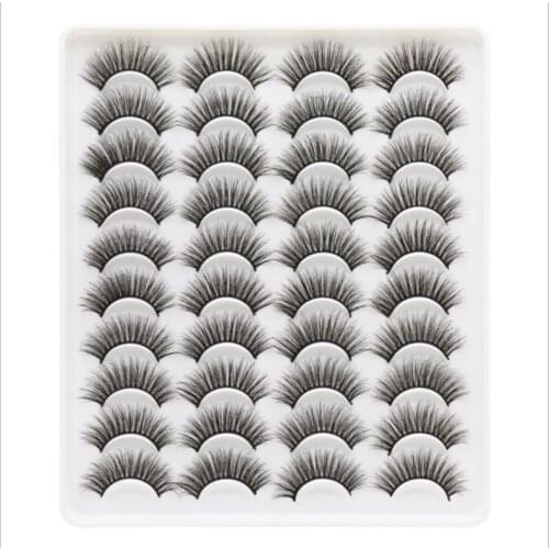 20Pairs 6D Faux Mink Eyelashes Natural Doll eyelash False Eyelashes Makeup Extension Eyelashes maquiagem