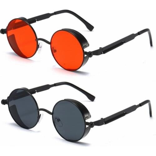 Metal Steampunk Sunglasses Men Women Fashion Metal Round Glasses Brand Design Vintage Sun Glasses High Quality Oculos de sol