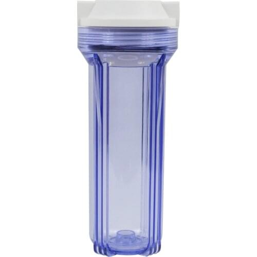 Standard 10" Filter Housing for Water Filters and Reverse Osmosis RO Systems/Aquarium -1/4" Inlet&Outlet - Transparent Color