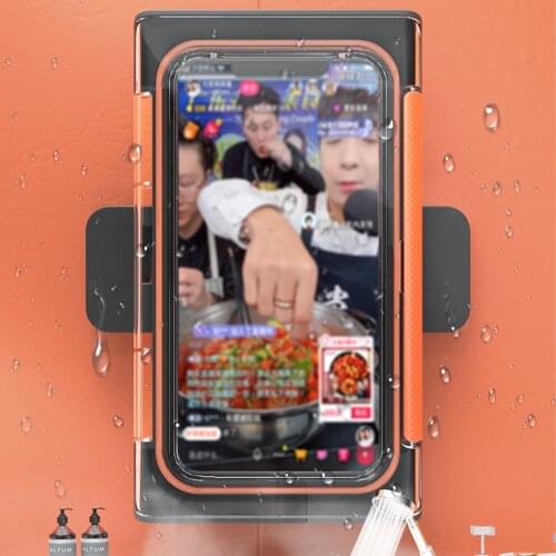 Bathroom Toilet Mobile Phone Holder Box Wall Mounted Soap Bracket 6 Inch Phone Storage Case Waterproof Shower Watching Holder
