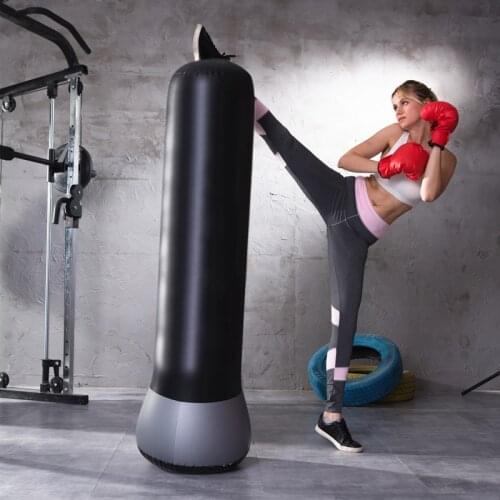 1.6 M Inflatable Boxing Column Childrens Black Tumbler Thickened Adult Strike Column Punch Bag Column