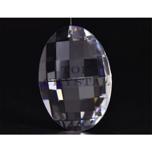 10Pcs 50mm Clear Matrix Oval Crystal Prism Pendants Free Shipping