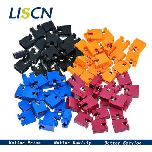 100PCS Pitch 2.4mm Pin Header jumper shorted cap & Headers & Wire Housings Black yellow white green red blue For Arduino